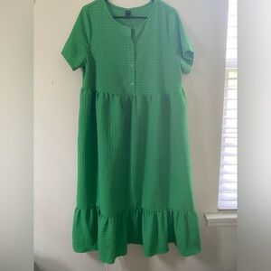 Green Textured Maxi Dress